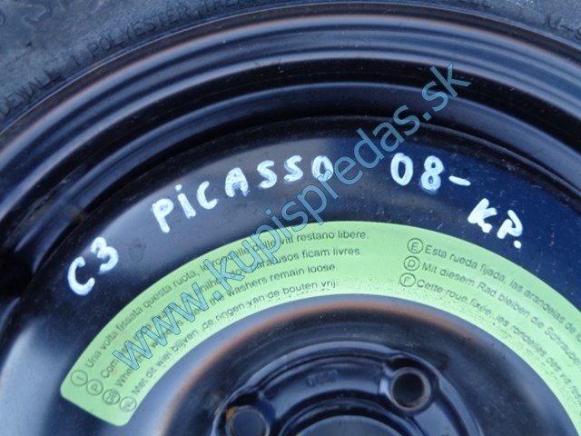 dojazdové koleso na citroen c3 picasso, 31/2J ET15